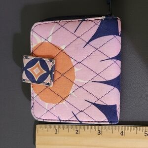 Vera Bradley Pink and Navy Compact Wallet